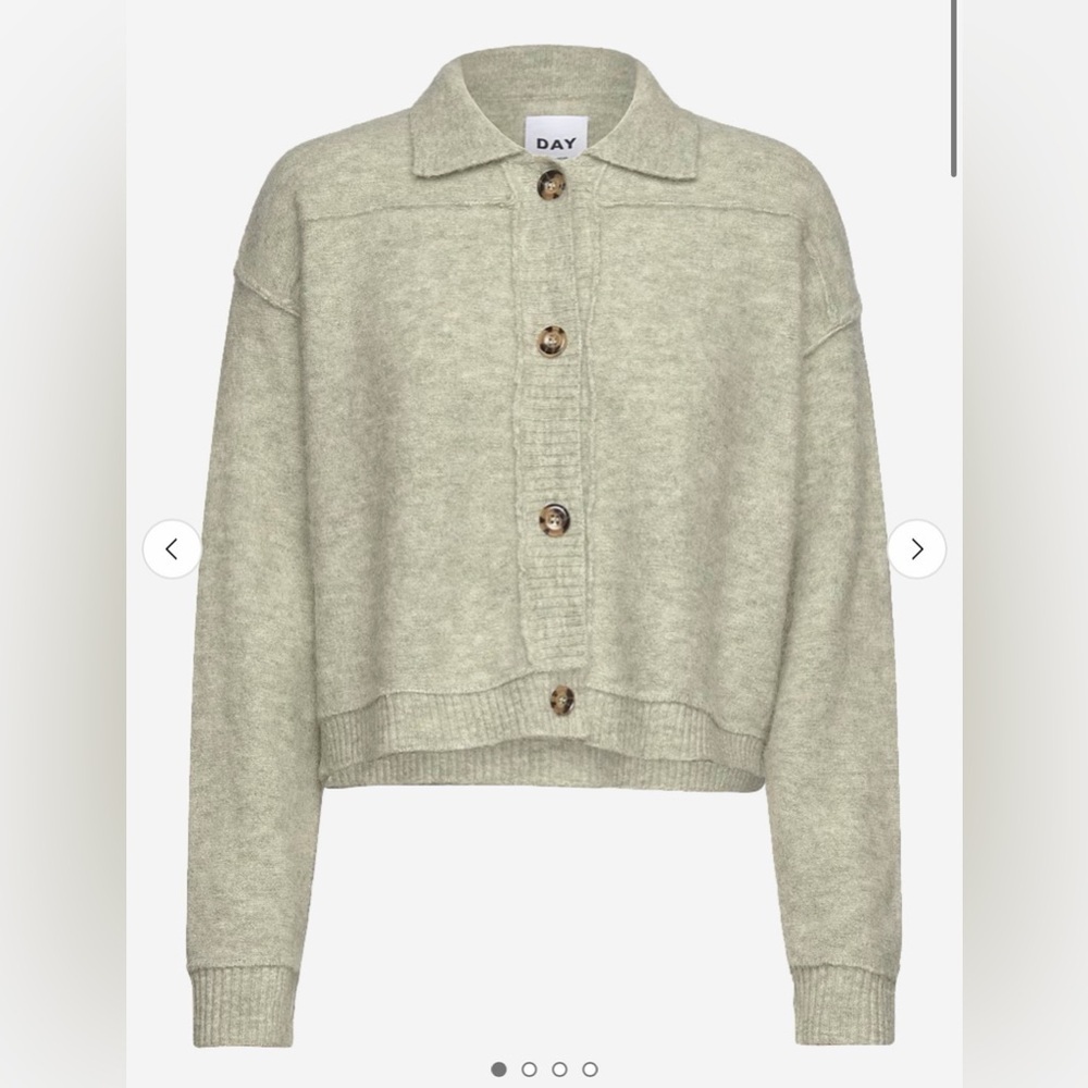 DAY Birger et Mikkelsen light green alpaca wool Button-Up Cardigan size L